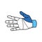 Robotic hand color line icon. Type of mechanical arm, usually programmable, with similar functions to a human arm. Pictogram for