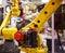 Robotic hand machine tool at industrial manufacture factory, blur depth of field close-up
