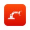 Robotic hand manipulator icon digital red