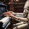 Robotic Hand Playing Piano - Generative ai