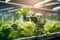 Robotic harvest vegetables in smart farming with Ai Generated