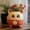 Robotic Kids Cat Pot With Flowers: Cute And Dreamy Toycore Design