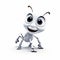 Robotic Kids: Dancing White Cartoon Ant With Big Eyes And Wings