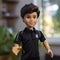 Robotic Kids Female Doll With Detailed Facial Features And Stylish Black Shirt