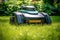 robotic lawnmower grass in a garden