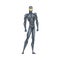 Robotic Man, Cyborg or Superhero Character, Carnival Party, Masquerade or Online Video Game Design Element Cartoon Style