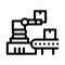 Robotic manufacturing icon vector outline illustration