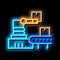 robotic manufacturing neon glow icon illustration