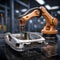 Robotic precision AI control arm in car production service rendering