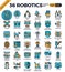 Robotic technology outline icons