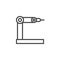Robotic welding arm line icon