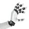 Robotic White Hand Arm Holding Empty Space