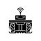 Robotics in agriculture black glyph icon