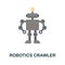 Robotics Crawler flat icon. Colored sign from robotics engineering collection. Creative Robotics Crawler icon