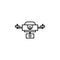 Robotics drone outline icon. Signs and symbols can be used for web, logo, mobile app, UI, UX