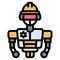 Robotics engineering icon line vector illustration . education . technology