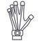 Robotics hand vector line icon, sign, illustration on background, editable strokes