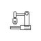 Robotics industrial robot outline icon. Signs and symbols can be used for web, logo, mobile app, UI, UX