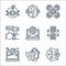 Robotics line icons. linear set. quality vector line set such as brain, smartwatch, scan, dna, settings, hologram, drone, robot