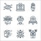 Robotics line icons. linear set. quality vector line set such as drone delivery, bug, robot, robot, virtual reality glasses,