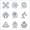 Robotics line icons. linear set. quality vector line set such as robot, robot, robot, arm, artificial intelligence, arm,