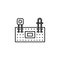 Robotics protoboard outline icon. Signs and symbols can be used for web, logo, mobile app, UI, UX