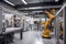 robotics research lab, with cutting-edge technology and safety systems being tested