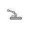 Robotics robot conveyor outline icon. Signs and symbols can be used for web, logo, mobile app, UI, UX