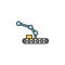 Robotics robot conveyor outline icon. Signs and symbols can be used for web, logo, mobile app, UI, UX on white