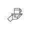 Robotics robot waiter cup outline icon. Signs and symbols can be used for web, logo, mobile app, UI, UX