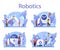 Robotics school subject concept set. Robot engineering