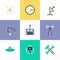 Robotics and science pictogram icons set