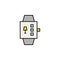Robotics smartwatch outline icon. Signs and symbols can be used for web, logo, mobile app, UI, UX on white background