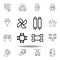 Robotics tools utensils outline icon. set of robotics illustration icons. signs, symbols can be used for web, logo, mobile app, UI