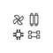 Robotics tools utensils outline icon. Signs and symbols can be used for web, logo, mobile app, UI, UX