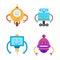 Robots Collection Types Set Vector Illustration