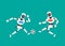Robots humanoid playing football soccer