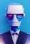 Robots. Robot businessman. Futuristic interpretation Future 2025. Illustration. My collection