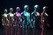 Robots stand in line. Neural network AI generated