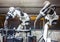 Robots welding automotive parts industry
