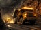 Robust Mining Truck in Action: Extracting Coal from the Depths, a Gritty Display of Industrial Power and Resource Harvesting