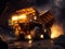 Robust Mining Truck in Action: Extracting Coal from the Depths, a Gritty Display of Industrial Power and Resource Harvesting