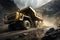 Robust Mining Truck in Action: Extracting Coal from the Depths, a Gritty Display of Industrial Power and Resource Harvesting