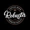 Robusta coffee hand written lettering logo, label, badge, emblem.