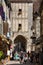 Rocamadour, France - September 3, 2018: Tourists walking in the medieval centre of Rocamadour.