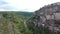 Rocamadour valley views: village on hillside, castle on top