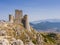 Rocca Calascio ruins, ancient medieval fortress in Gran Sasso National Park, Abruzzo region, Italy