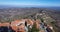 Roccaverano village and hills winter panorama. Color image