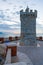 The Rocchetta Lighthause in Piombino, Italy, at sunset