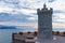 The Rocchetta Lighthause in Piombino, Italy, at sunset